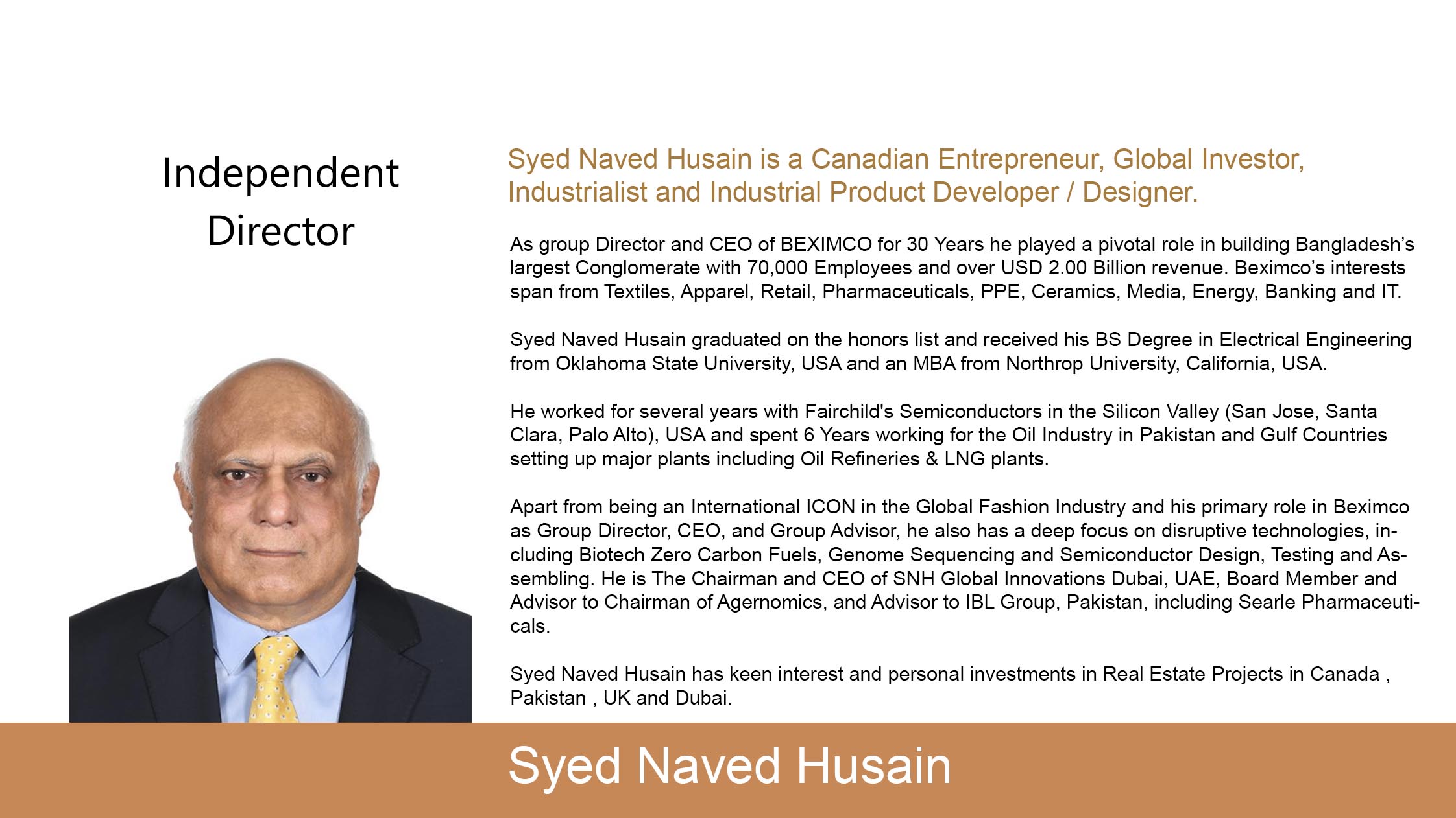 Syed Naved Husain leadership card 2